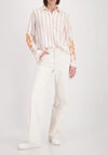 Monari Cord Embroidered Striped Shirt, Cream Multi