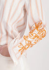 Monari Cord Embroidered Striped Shirt, Cream Multi