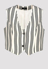 Monari Striped Buttoned Waistcoat, Cream and Black