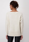 Monari Contrast Text Knit Sweater, Beige
