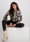 Monari Embellished Text Print Sweater, Beige
