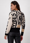 Monari Embellished Text Print Sweater, Beige