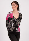 Monari Flower Rhinestone Sweater, Black