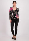Monari Flower Rhinestone Sweater, Black