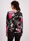 Monari Flower Rhinestone Sweater, Black