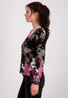 Monari Flower Rhinestone Sweater, Black