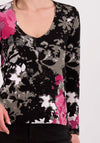 Monari Flower Rhinestone Sweater, Black