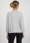 Monari Rhinestone Pocket Rice Grain Sweater, Grey