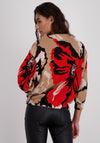 Monari Floral Pattern Knit Sweater, Orange