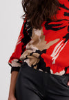 Monari Floral Pattern Knit Sweater, Orange