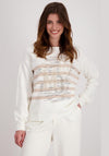 Monari Embellished Stripe Knit Sweater, Off White