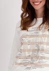 Monari Embellished Stripe Knit Sweater, Off White