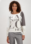 Monari Boat Neck Rhinestone Sweatshirt, Beige Multi