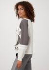 Monari Boat Neck Rhinestone Sweatshirt, Beige Multi