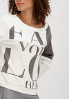 Monari Boat Neck Rhinestone Sweatshirt, Beige Multi