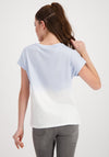 Monari Embellished Text Print Top, Blue