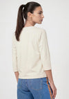 Monari Graphic Print with Rhinestone Detail Top, Cream
