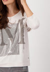 Monari Rhinestone Graphic T-Shirt, Beige