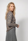 Monari Round Neck Animal Print Top, Beige Multi