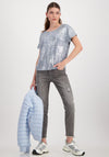 Monari Text Print Metallic Top, Silver