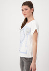 Monari Embellished Tiger Print Top, White