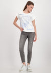Monari Embellished Tiger Print Top, White