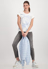 Monari Embellished Tiger Print Top, White