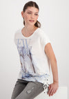 Monari “New York” Text Print Top, White