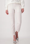 Monari Slim Leg Cargo Style Trousers, Bone