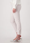 Monari Slim Leg Cargo Style Trousers, Bone