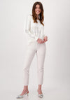 Monari Slim Leg Cargo Style Trousers, Bone