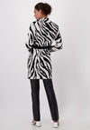 Monari Zebra Print Belted Waist Jacket, Black & White