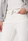 Monari Bootcut Belted Flared Jeans, White