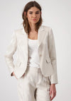 Monari Satin Lapel Collar Blazer, Beige Shimmer