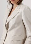 Monari Satin Lapel Collar Blazer, Beige Shimmer