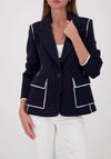 Monari Sweat Contrast Trim Blazer, Navy