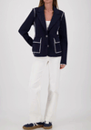 Monari Sweat Contrast Trim Blazer, Navy