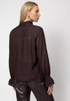 Monari Long Sleeve with Flounce Detail Blouse, Brown