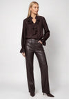 Monari Long Sleeve with Flounce Detail Blouse, Brown