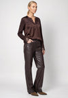 Monari Round Neckline with Lace Detail Blouse, Brown