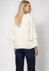 Monari Round Neckline with Lace Detail Blouse, Cream