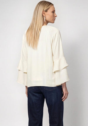 Monari Frill Detail Blouse, Cream