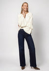 Monari Round Neckline with Lace Detail Blouse, Cream