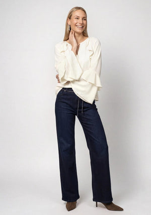 Monari Frill Detail Blouse, Cream