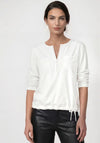 Monari Rhinestone Trim Knit Blouse, White