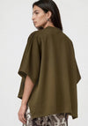 Monari Button Closure Cape, Olive Green