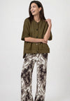 Monari Button Closure Cape, Olive Green