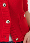 Monari Short Sleeve Knit Cardigan, Red