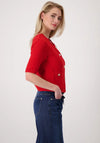 Monari Short Sleeve Knit Cardigan, Red