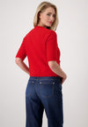Monari Short Sleeve Knit Cardigan, Red